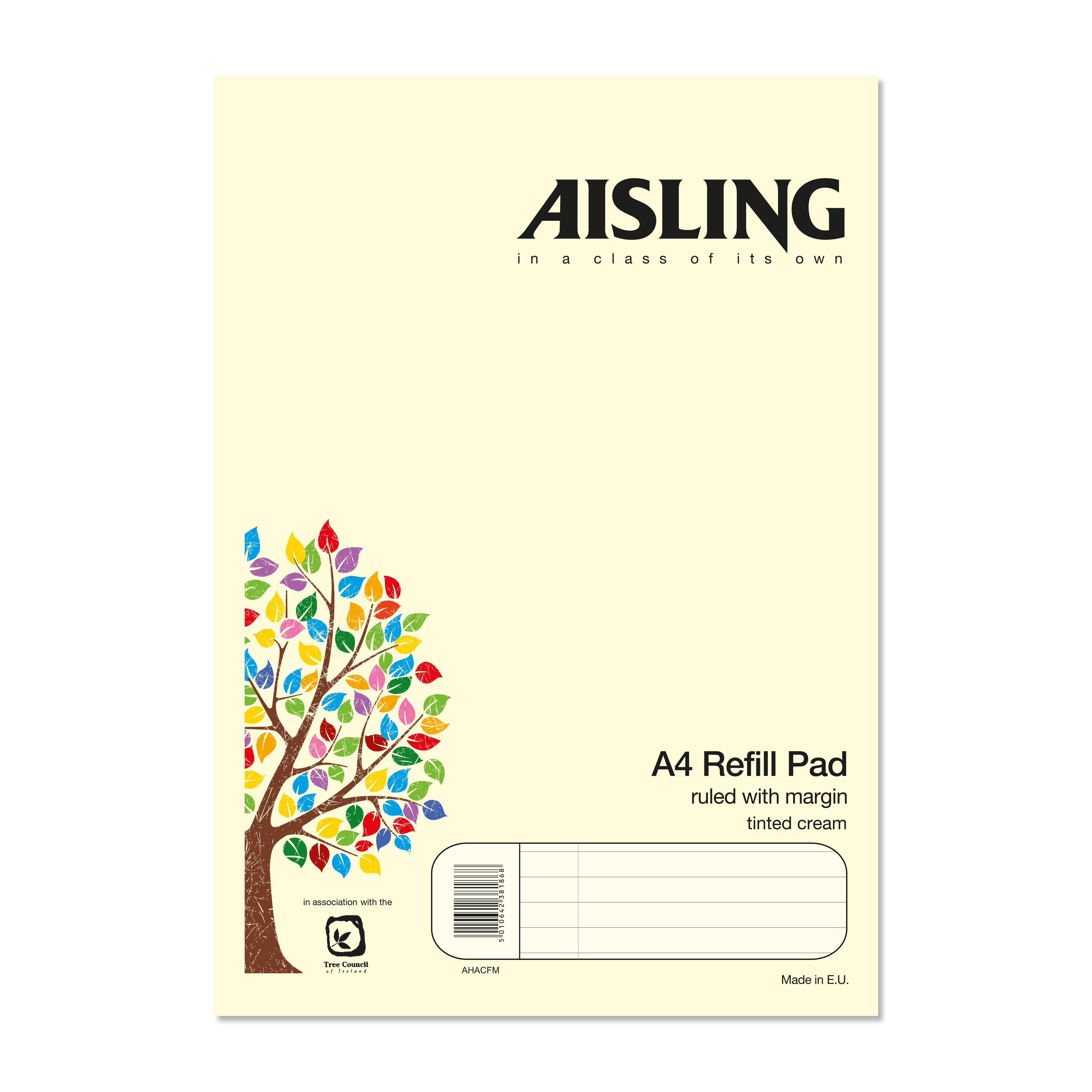 Just Stationery 100 Vel A4 Refillpad – Wit 53gsm Papier, Zijgebonden Met Twee Ringgaatjes, Model 5004